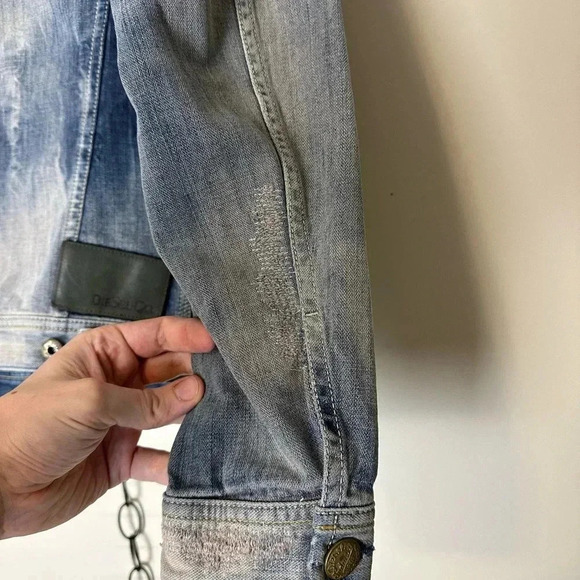 Vintage Diesel Repaired Denim Jacket Small - Picture 11 of 12